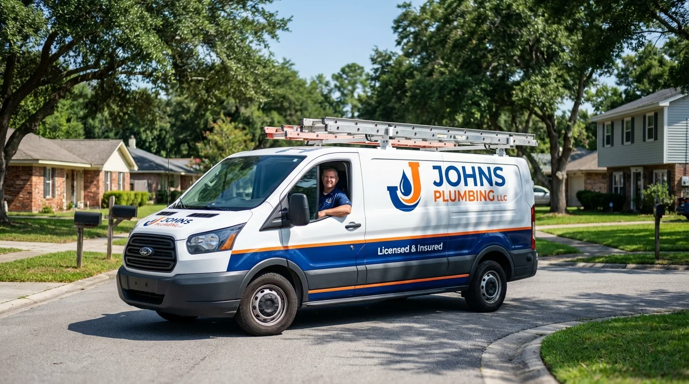Johns Plumbing LLC service van in Rochester, WA